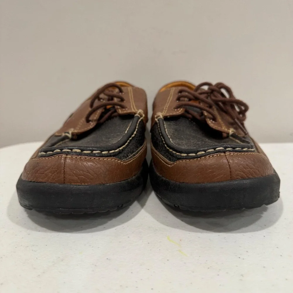 Dr. Comfort Patrick Boat Shoes Mens 13M Brown Black Leather 8560 Orthopedic